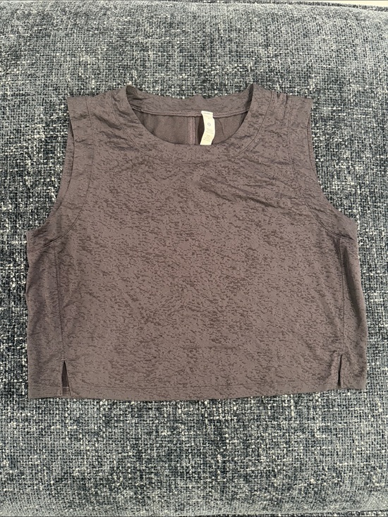 lululemon athletica Tops - lululemon athletica Sleeveless Textured Crop Top - Charcoal Gray size 4